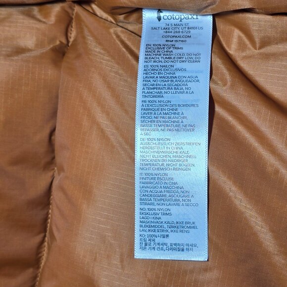 Cotopaxi Solazo 800 Fill Goose Down puffer vest womens XL Chestun Sangria NEW - Picture 8 of 10